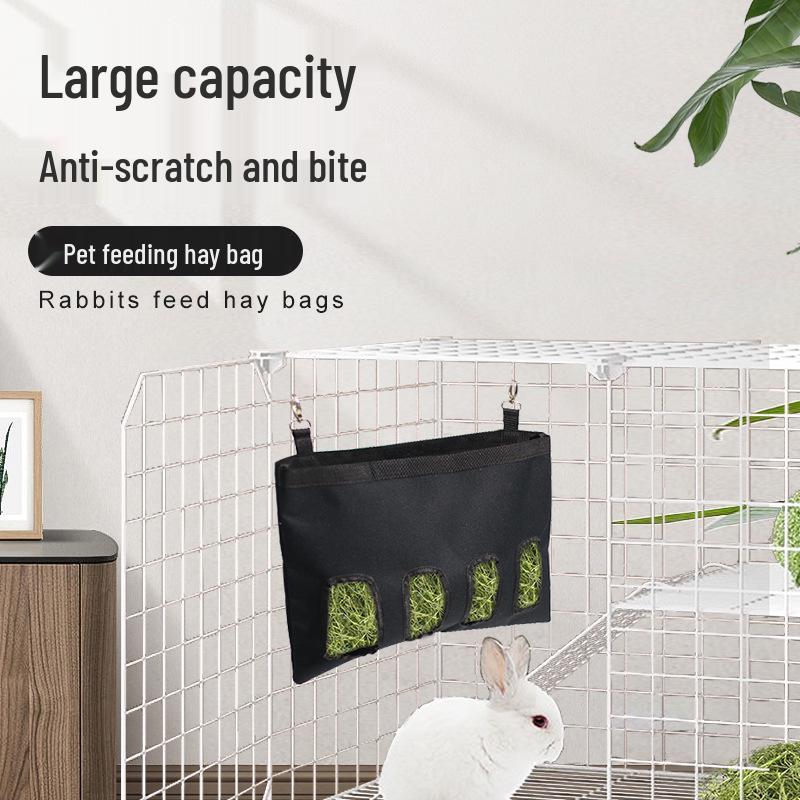 Large Capacity Hanging Hay Bag for Small Pets - Rabbit, Guinea Pig, Chinchilla Feeder