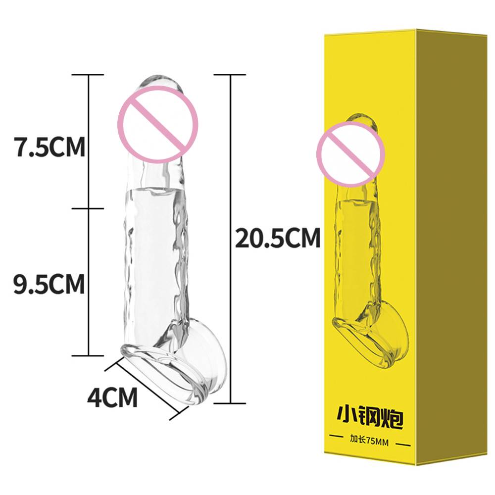 Transparent Penis Sleeve Reusable Condom Penis Extender Girth Enhancer Realistic Sleeve Sheath Delay Ejaculation Sex Toy for Men