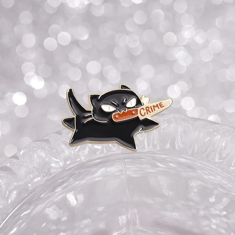 Cat Charming Brooch Stylish Alloy Pin With Playful Cartoon Character Design