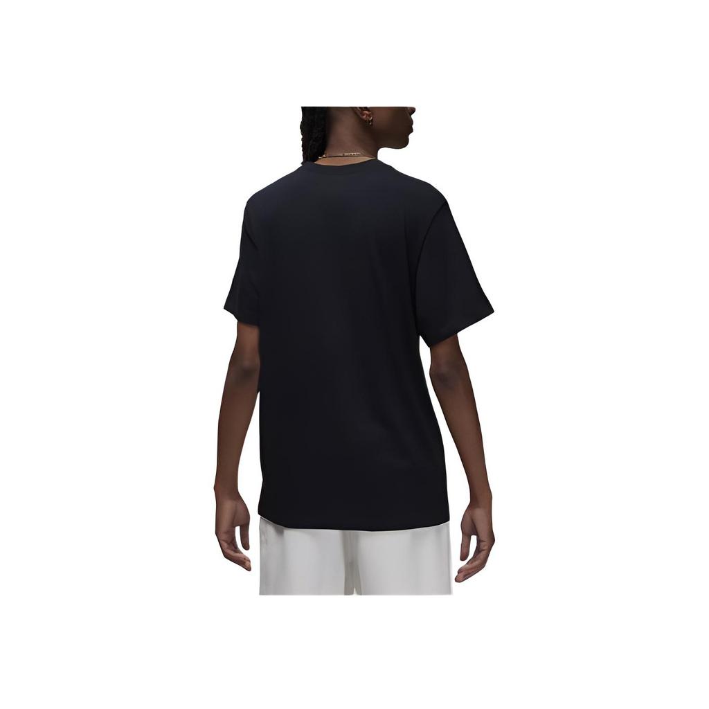 Jordan Paris Letter Embroidered Ribbed Crew Neck Short Sleeve T-Shirt Men Tops Black HF1440-010