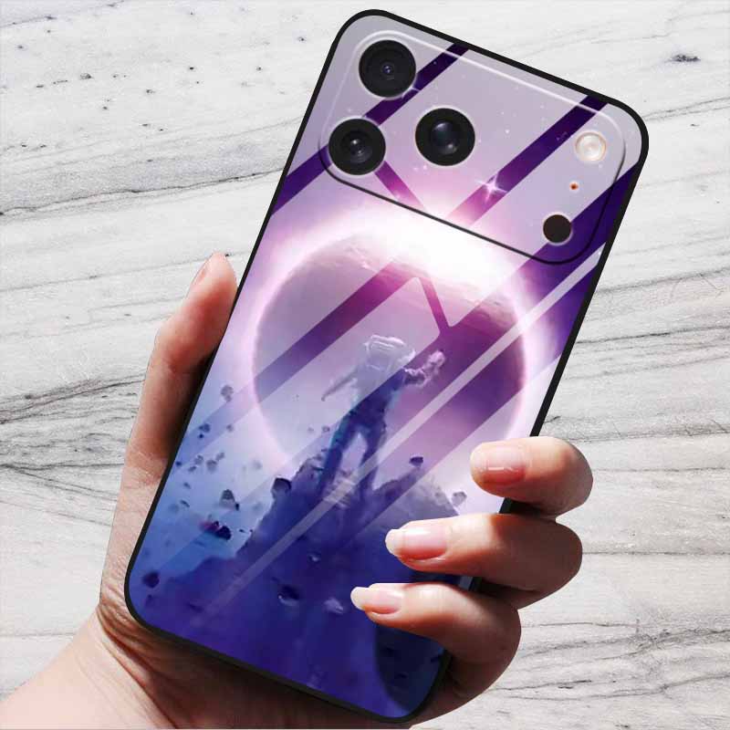 Cute Case For iPhone 17 Pro Plus Capa 17 Pro Max Bumper Luxury Tempered Glass Hard Back Cover iPhone17 Air Funda Animal Patterns