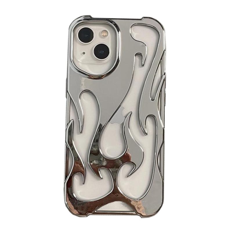 Ins Mode Uitgesneden Vlam Patroon Telefoonhoesje Voor iPhone 16 Pro Max 17 Air 15 13 12 11 14 Plus Slanke Warmteafvoer Achterkant iPhone 11 Pro