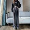 European Cotton Velvet Wide-Leg High-Waisted Women's Corduroy Pants for Autumn/Winter - Drapey, Casual, Floor-Length.