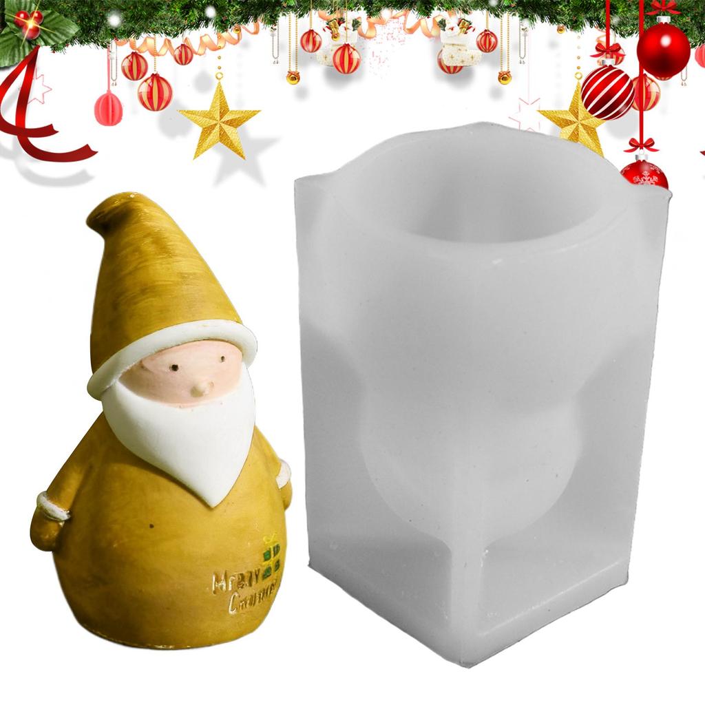 Christmas Molds For Resin Santa Claus Snowman 3D Moulds Non-Stick Candles Christmas Candy Molds For Home Desk Holiday Halloween