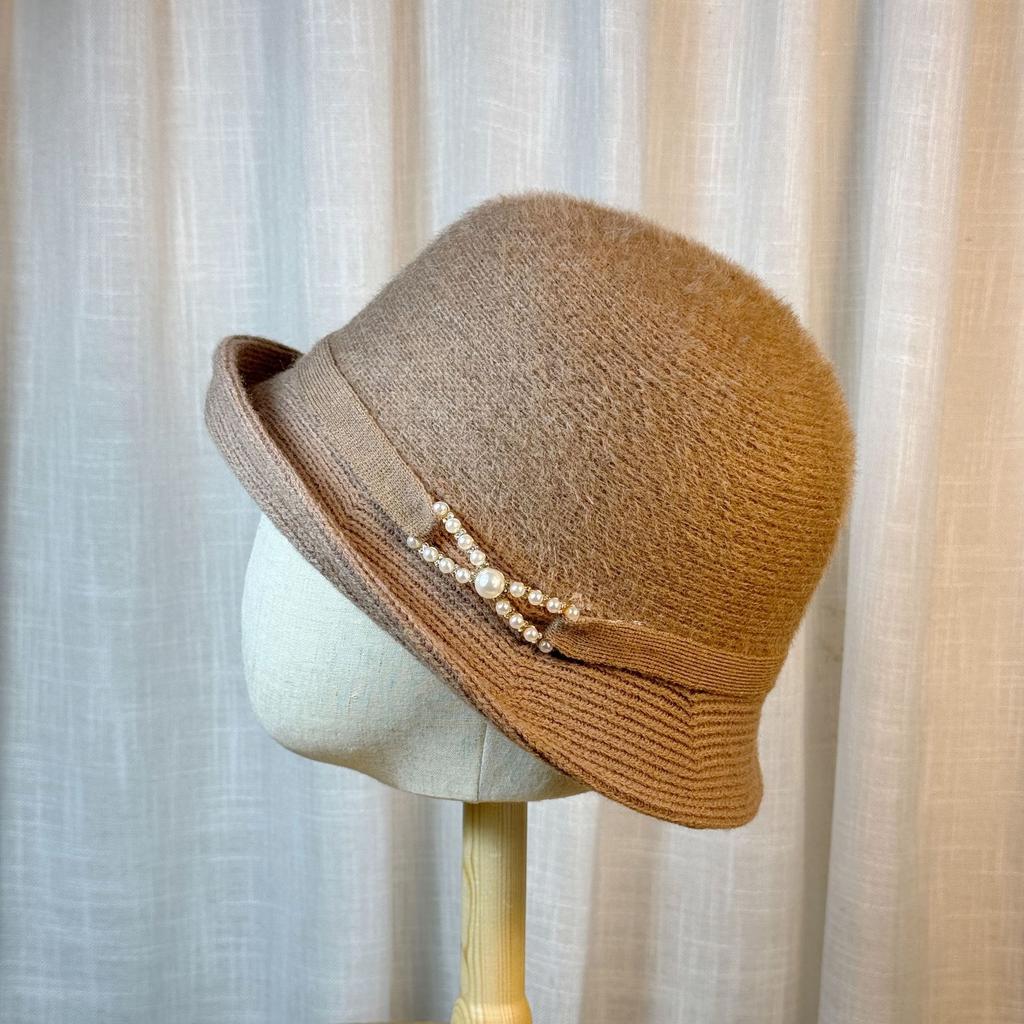 Autumn and Winter New Style Rolled Edge Fashionable Knitted Versatile Fisherman Hat Small Head Circumference Three Dimensional Warm Mother Hat