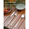 Stainless Steel Cutlery Set with Storage Bag: Chopsticks, Spoon, Fork, Knives, and Bowls for Outdoor Camping and Picnics.