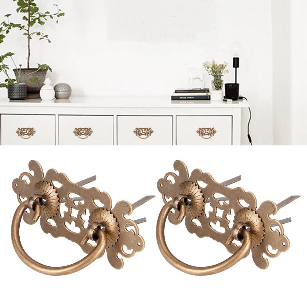 2pcs 10.2*4.1cm Drawer Handles Brass Furniture Handles Antique Cabinet Pulls  Drawers