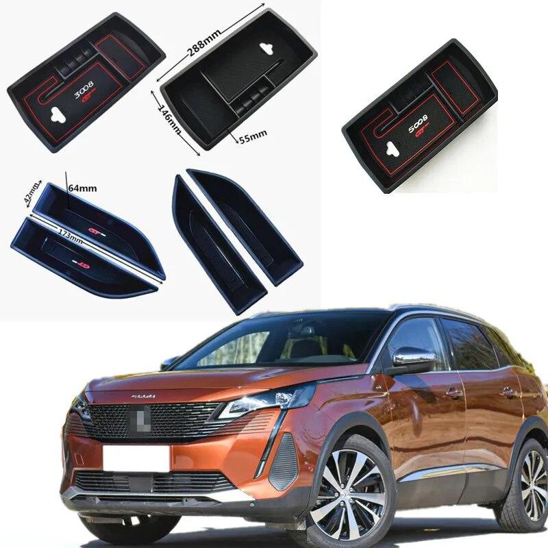 

Автомобильный подлокотник, ящик для хранения для Peugeot 3008 3008GT 5008 5008GT 2018, ящик для хранения центральной консоли, аксессуары для интерьера