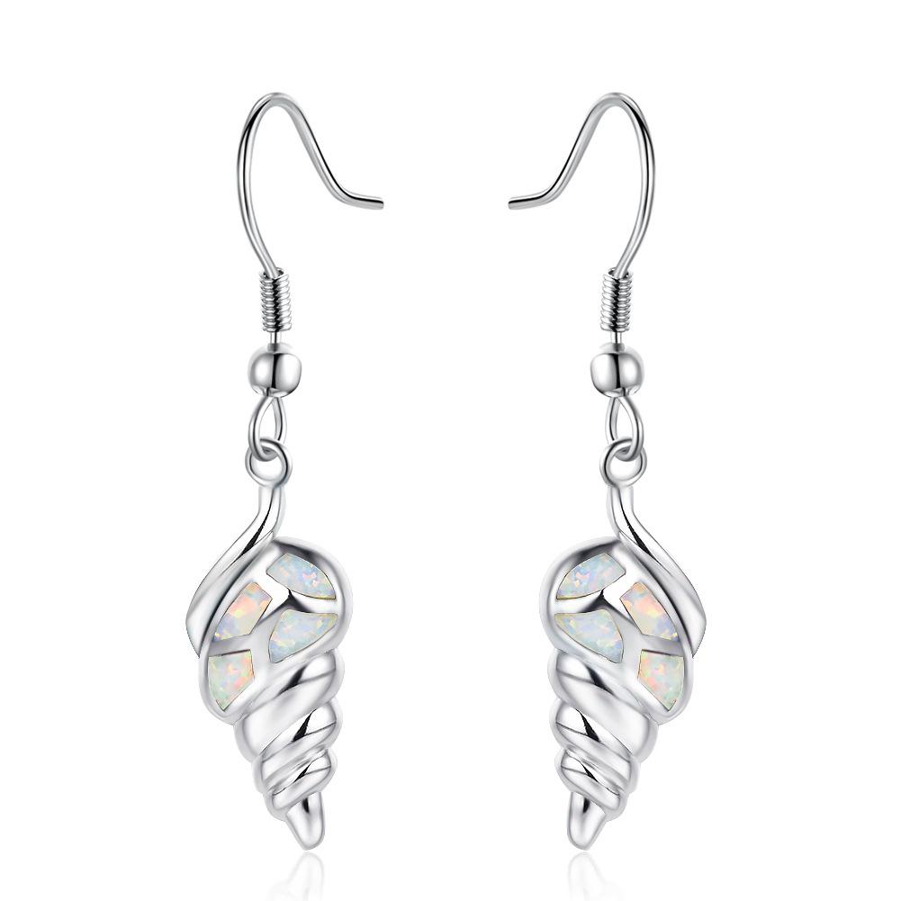 New Fashionable Personalized Black Gold Blue Conch Earrings Versatile Earrings