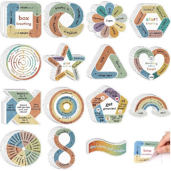 75Pcs Calm Stickers for Anxiety Sensory Textured Sensory Stickers Anti Stress Anxiety Relief Items Boho Calm Sticker Bulk Waterproof Fidget Adults