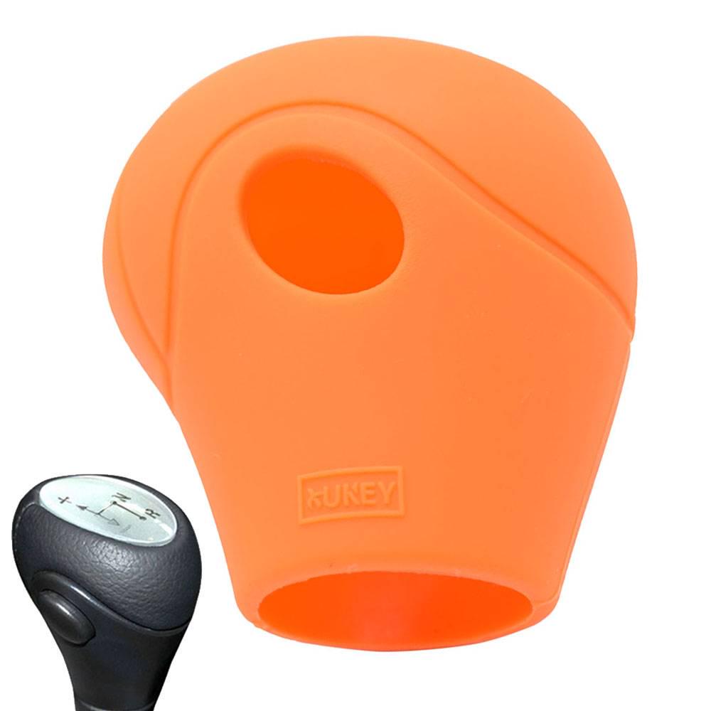 Orange Car Gear Knob Cover Skin For Smart Fortwo Roadster 450 451 452 Series Silicone Shift Gear Switch Head Lever Case Stick Sleeve Protector Interior Styling