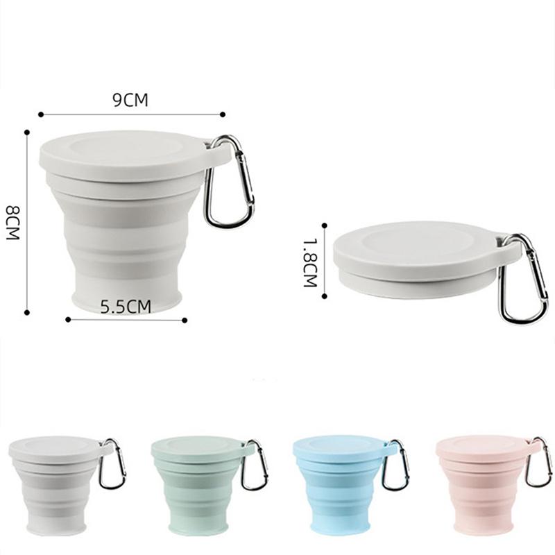 Outdoors Silicone Folding Cup with Hanging Hole Travel Portable Washing Cup Foldable Portable Teacup Camping Coffee Water Cup