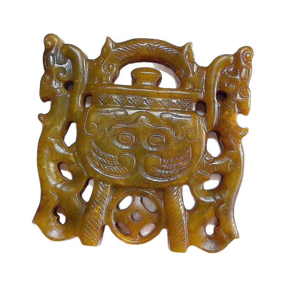 Ancient Xiu Jade Stone Pendant Crafts and Ornaments