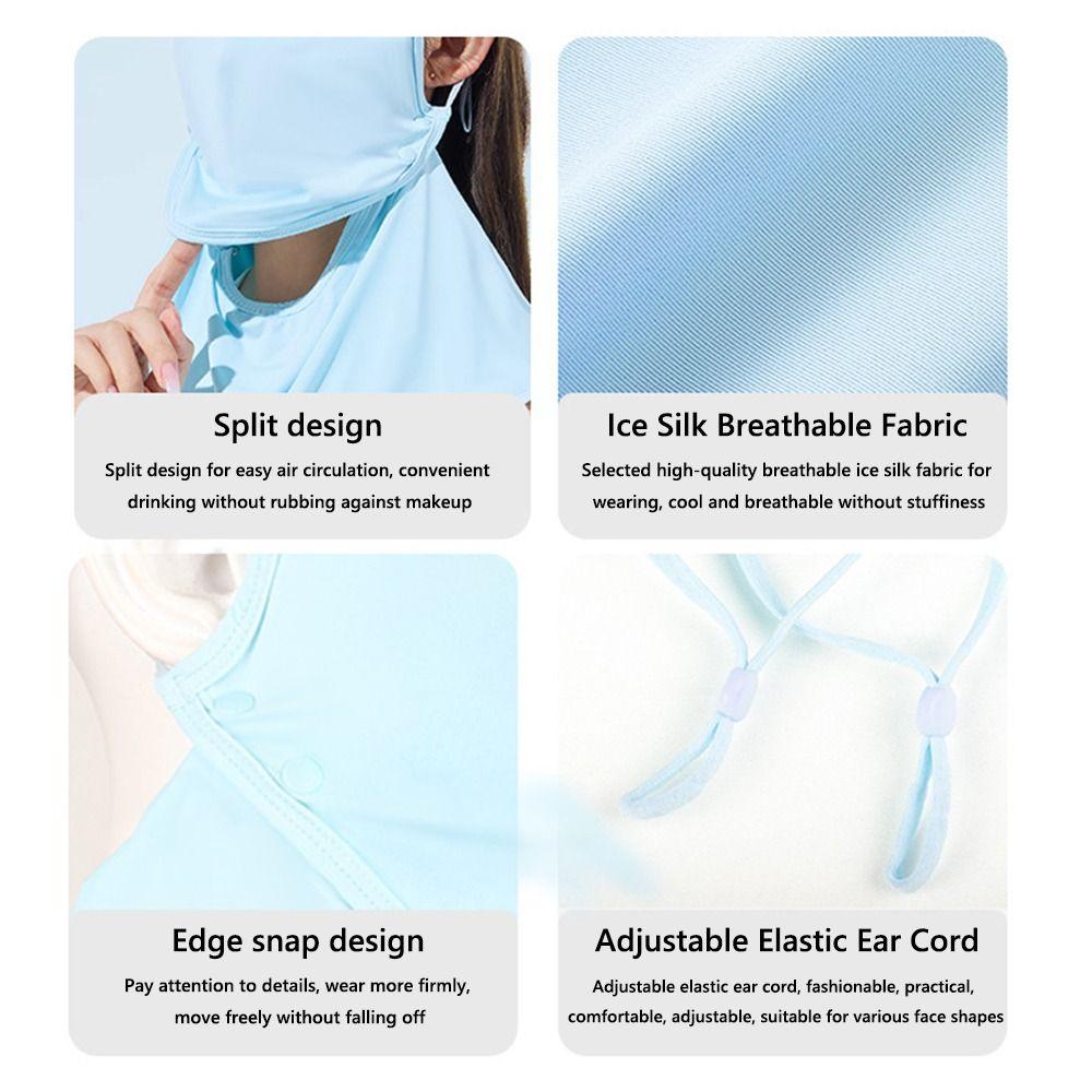 Sun Proof Summer Face Scarves UV Protection Windproof Bib New Ice Silk Mask