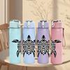 1PC Sea Turtle Ocean Animal Art Print 750ml Color Plastic Sports Water Bottle Leakproof Flip Straw Lid Suitable for Sports Office Home Use