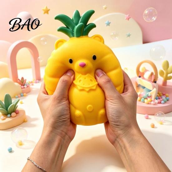 Fruit Stress Relief Toys Giant Toy, Mango Pineapple Grape Strawberry Watermelon Banana Hand Exercise Tools Squeeze Exerciser Toy for Anxiety Shaped