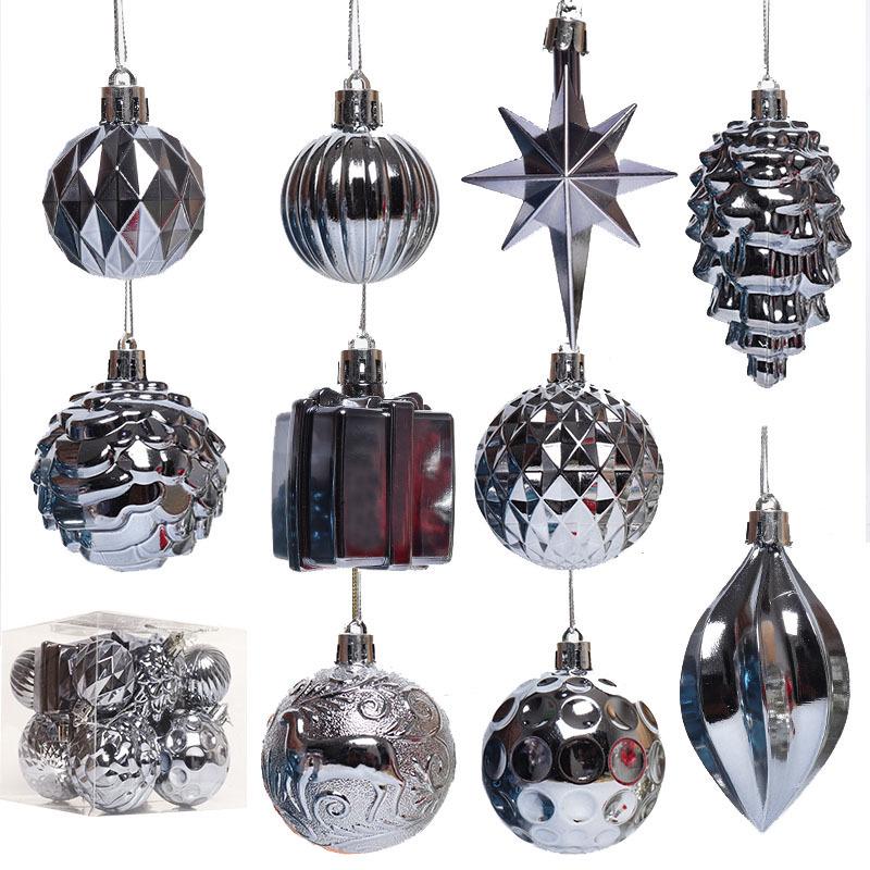 Irregular Shape Christmas Tree Ornaments, Set of 12 Balls for Festive Decor