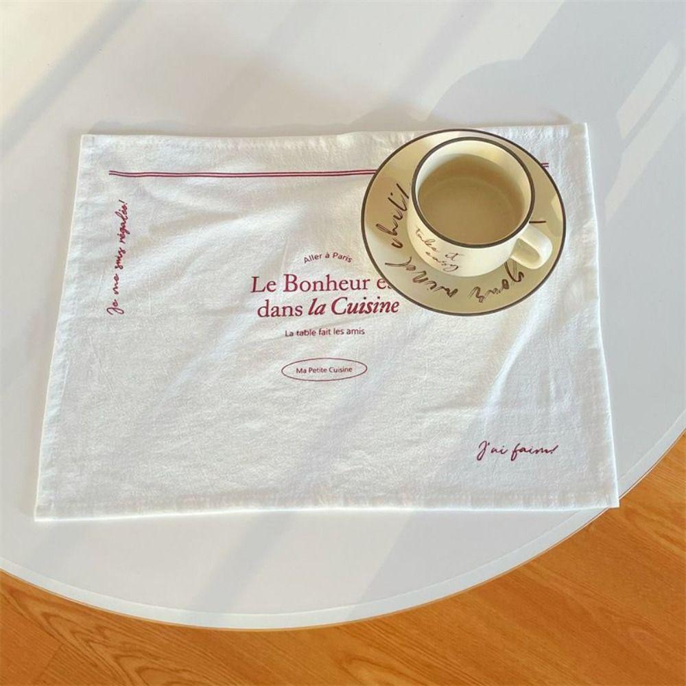 Cotton Cup Mat Square Photo Background Cloth New Printed Placemats  Table Decor