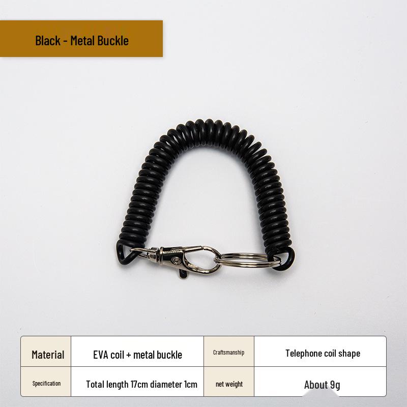 Spring Buckle Keychain Cord – Anti-Lost Outdoor Strap with Bag Holder