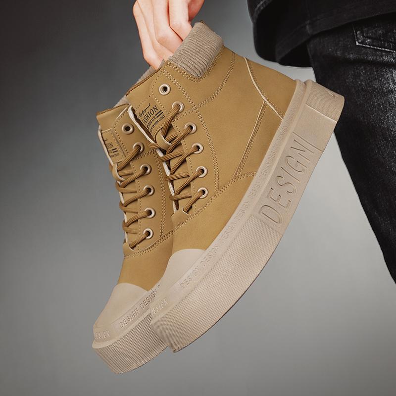 Men's Boots Trend Versatile Outdoor Sports Leisure Anti Slip Wear-resistant Board Shoes Trendy Brand Retro Workwear Trendy Shoes