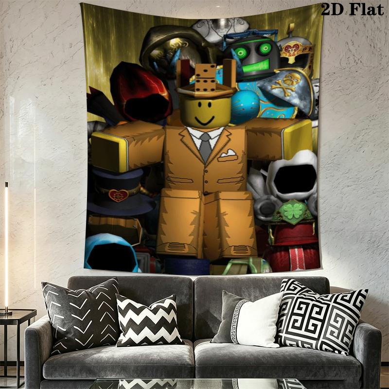 Roblox game Wall Tapestry Aesthetic Wall Hanging Printed Fabric Blanket Decorative Tapestries for Bedroom Living Room Home Decor