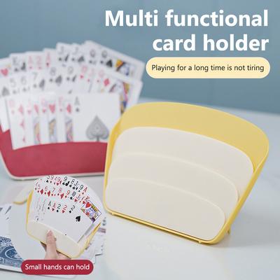 1-4 st Plast Händerfri Pokerhållare med Hopfällbart Stöd Spelkortsarrangör 3-lagers Kortdisplayhållare Bärbar Pokerhållare