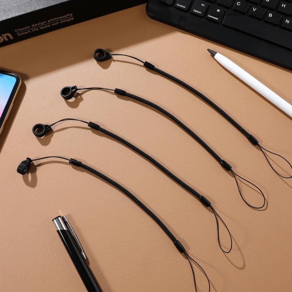 Toyvian Stylus Cord Pen Chain Pen Holder Strap 23cm Extendable Spring Cord 8mm Silicone Ring 8-Piece Anti-Loss