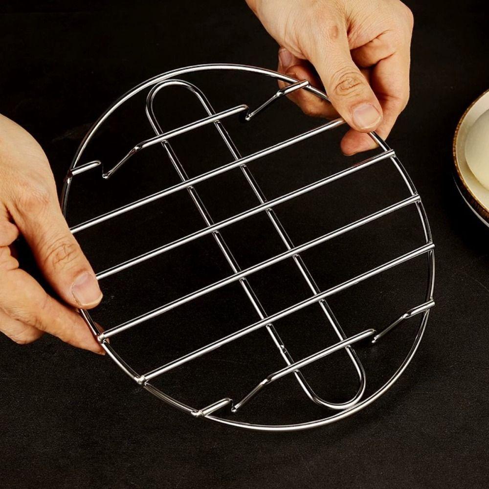 Stainless Steel Tripod Steaming Tray Holder Smooth Multifunctional Pot Rack Practical Overhead Design Insulated Shelf