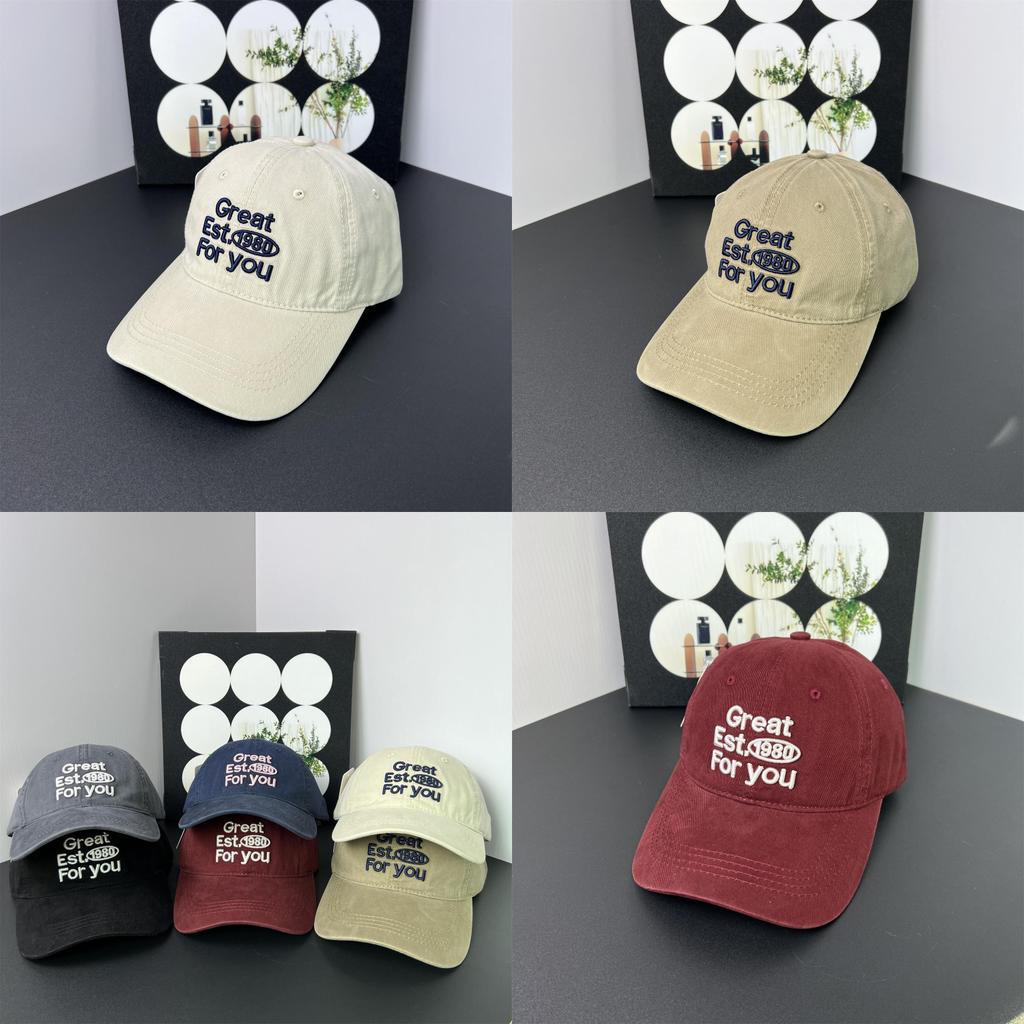 Unisex Cotton Baseball Cap With Embroidered Letters For Casual Sun Protection