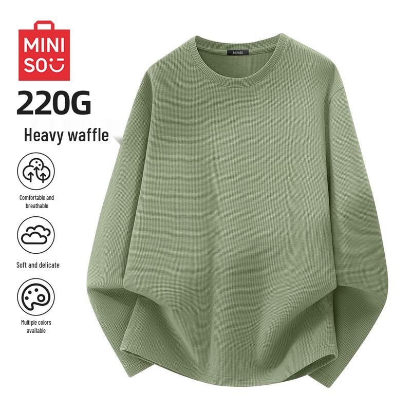 MINISO Men s Waffle Knit Long Sleeve T-Shirt L