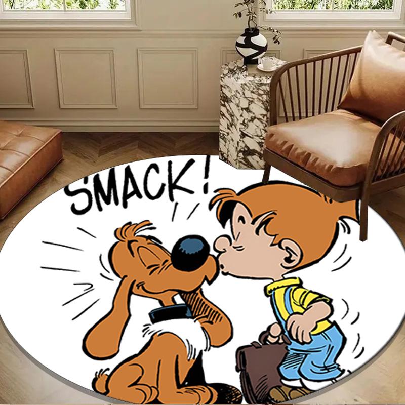 Kiss Boule Adventure Round mat, Anti-slip Circle Carpet Chair rug For livingroom,Bedroom, doormat home decor Gift Christmas Gifts