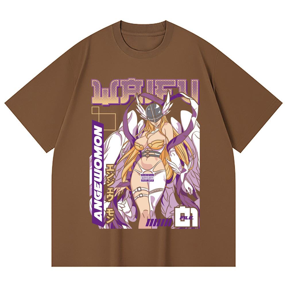 230 Gsm 100% Cotton Digimon V9 Angewomon Waifu Print Unisex Heavy Cotton T Shirt