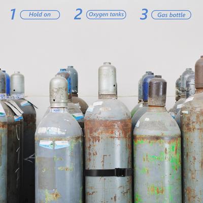 Robusto Staffa Portabombole a Gas da 40L Montaggio a Parete Design in Ferro e Plastica per Bombole di Ossigeno, Idrogeno, Propano Fissaggio