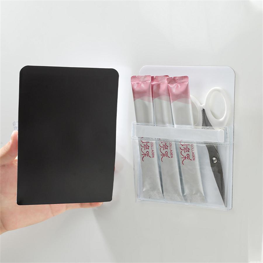 1 Refrigerator Side Door Magnetic Storage Bag, Punch-Free Miscellaneous Storage Box Storage Rack, Makeup Brush Stationery Or