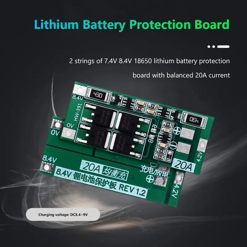 1-30PCS HW-391 2S 20A 7.4V 8.4V 18650 BMS Module 18650 Lithium Battery Charger Protection Board Standard/Balance Module for DIY