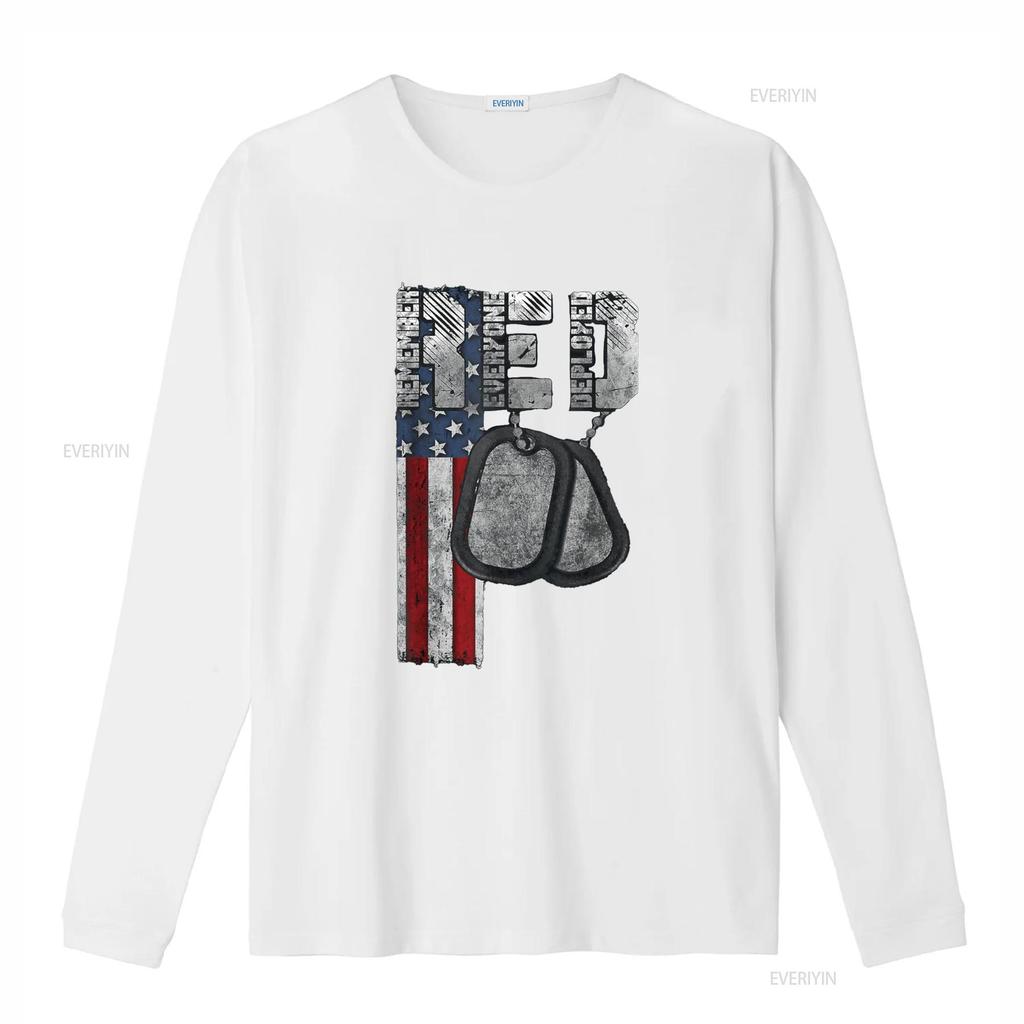 Remember Everyone Deployed T Shirt vintage Washed Breathable homme Slightly fashion Stretched Casual Stylish Versatile