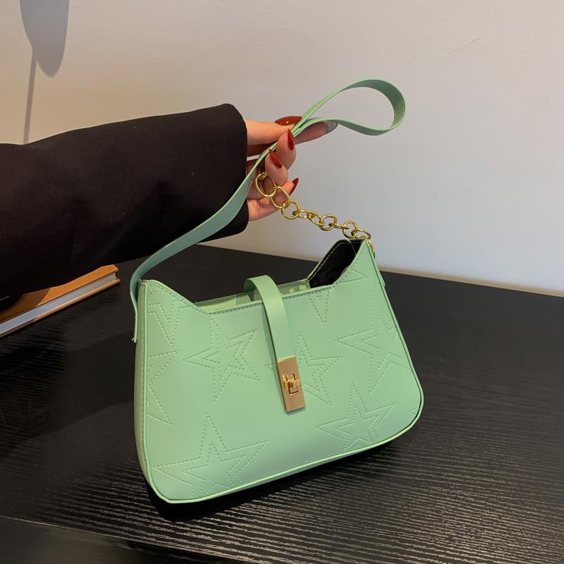 2024 Summer New Solid Color Simple Armpit Bag Street Style Pu Shoulder Bag