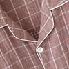New Men's Spring and Summer Pajamas Set 100% Cotton Plaid Long-sleeved Trousers Two-piece Set Large Size Loose Home