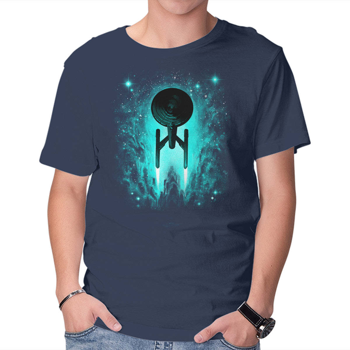 Unisex Crew Neck T-Shirt Voyages In Space Graphic Short Sleeve Casual Tee XL