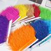 1 Meter Ribbon Tassel Natural Ostrich Feathers Sewing Decoration Fluffy Texture Ostrich Feathers Trim 8-10cm Wide Apparel Fabric