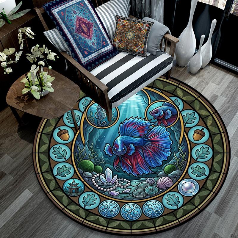 Frog Life Cycle Art Round Area Rug Under Office Chairs Bedroom Living Room Home Decor
