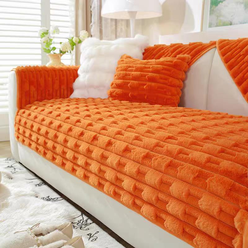 Зимний бамбуковый кролик плюшевая подушка для дивана утолщенный противоскользящий чехол — фото 5