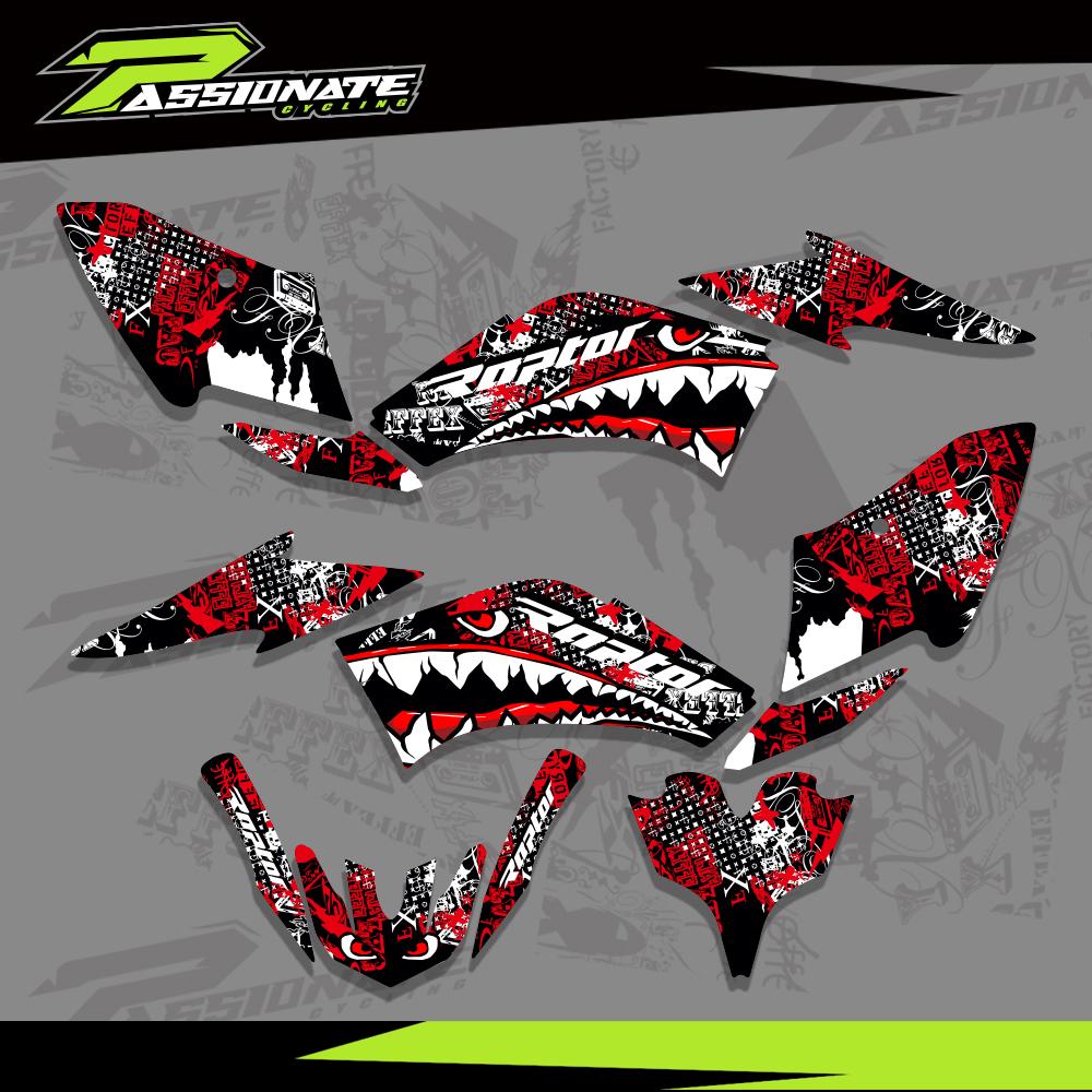 

Motorcycle Background Graphic Sticker Decals Kit For Yamaha Raptor 125 250 ATV 2008 2009 2010 2011 2012 2013 Protector Customize JD01639