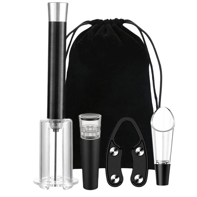 Household Red Wine Opener Set with Durable Aluminum Handles  Compact & Versatile Design