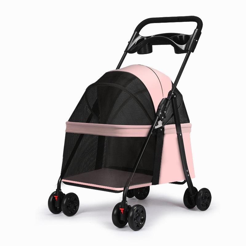 Foldable Pet Stroller Cat Small Dog Cart Puppy Kitten Teddy Car Outdoor Lightweight Folding Pet Stroller