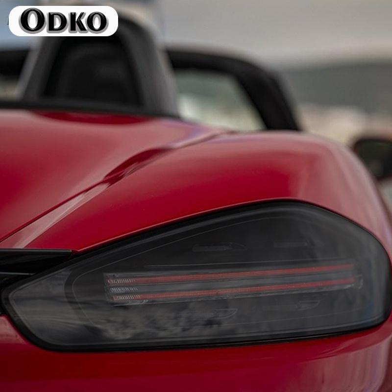 Car Headlight Protective Film Taillight Smoked Black Tint Wrap Vinyl Transparent TPU Sticker For Porsche 718 Boxster Cayman GTS