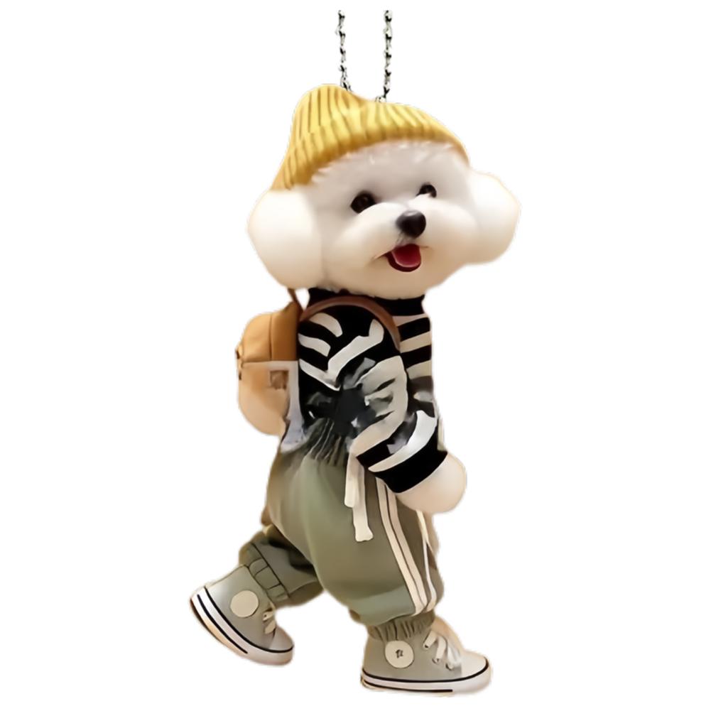 5-1PCS Acrylic 2D Creative Car Hanging Decor Realistic Animal Car Rearview Mirror Pendant Car Auto Interior Decoration