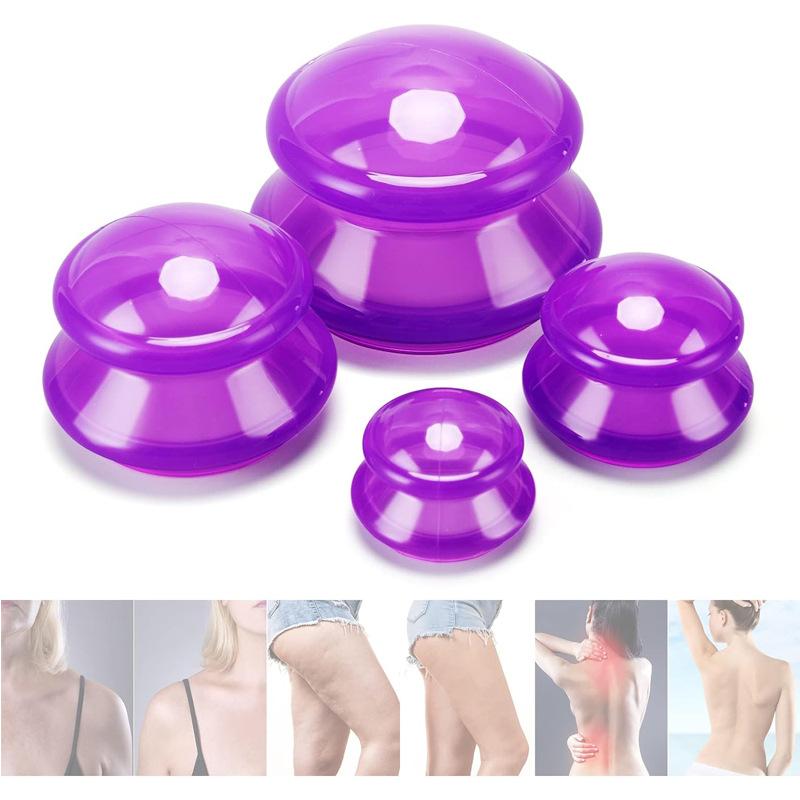 Silicone Cupping Set Massage Cups - For Cellulite Reduction 4-Piece Set