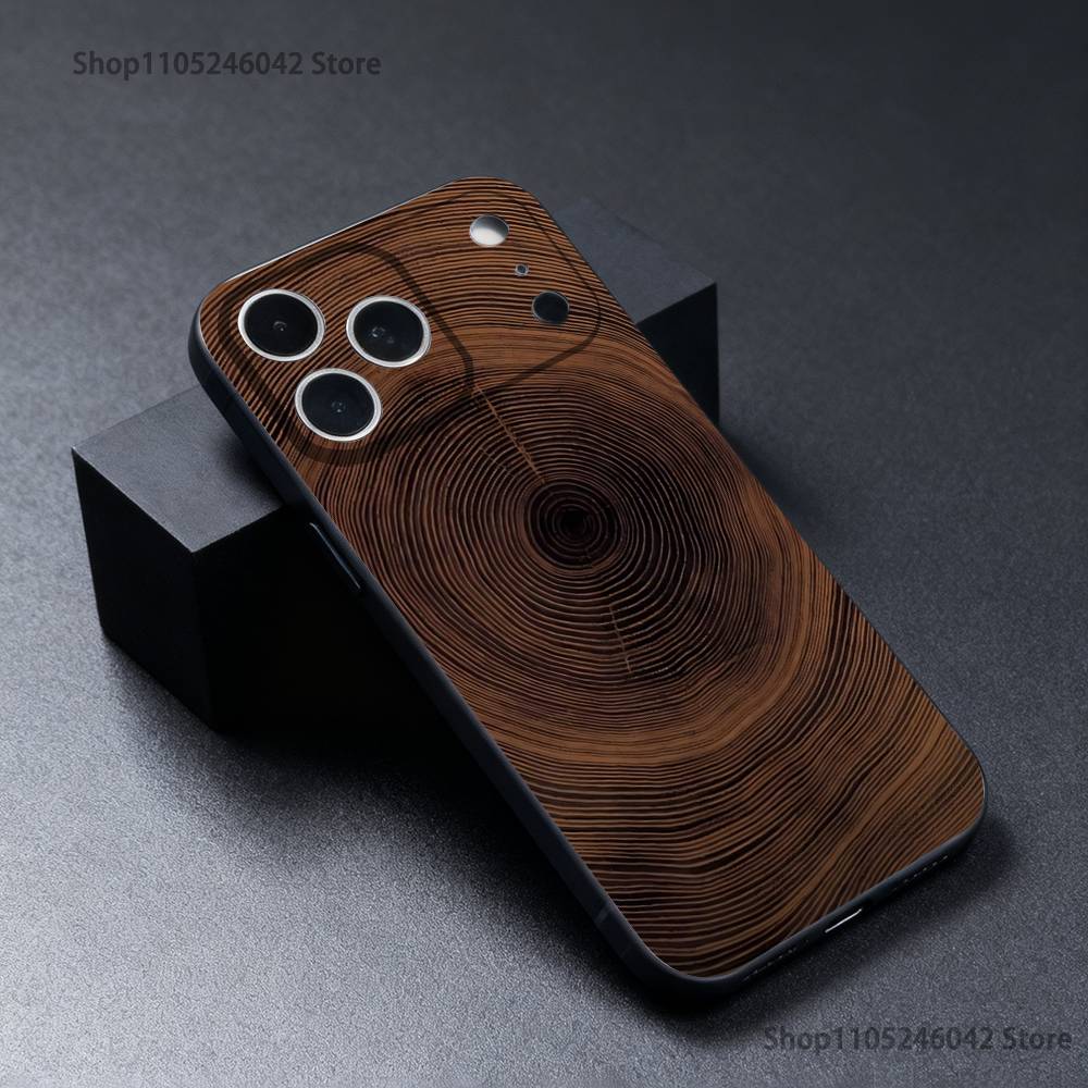 Natural Wood Phone Case For iPhone 17,16,15,14,13,12,11,Pro,XS,Max,XR,Plus,E,SE4,Mini Black Soft Cover