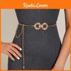 Square Circular Double Metal Chain Belt With Skirt And Dress Waist Decorative